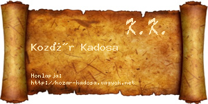 Kozár Kadosa névjegykártya