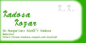 kadosa kozar business card